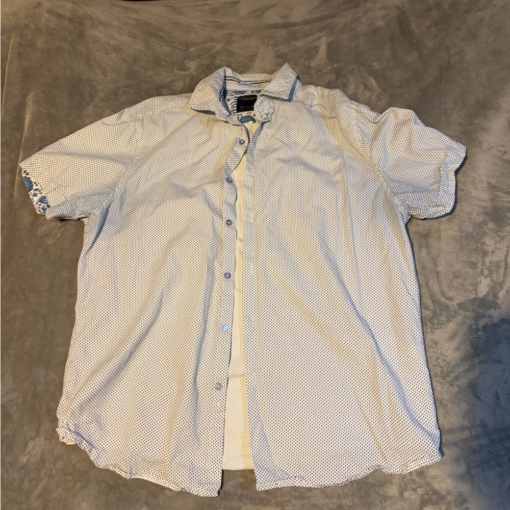 Denim & Flower White and Blue Casual Shirt